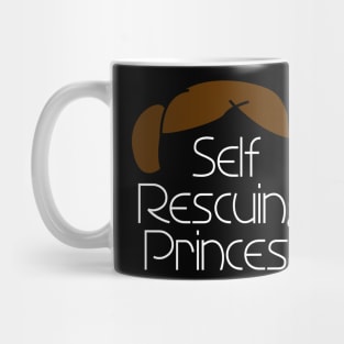 Self Rescuing Princess of Alderaan - White Text Mug